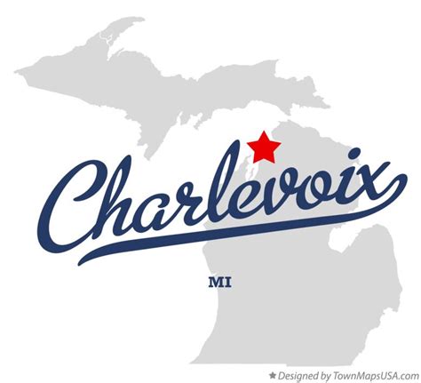 Map of Charlevoix, MI, Michigan