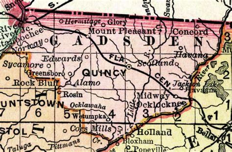 Map of Gadsden County, Florida, 1898