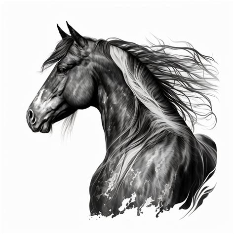 Premium Photo | An ai generated illustration of a horse on a white ...