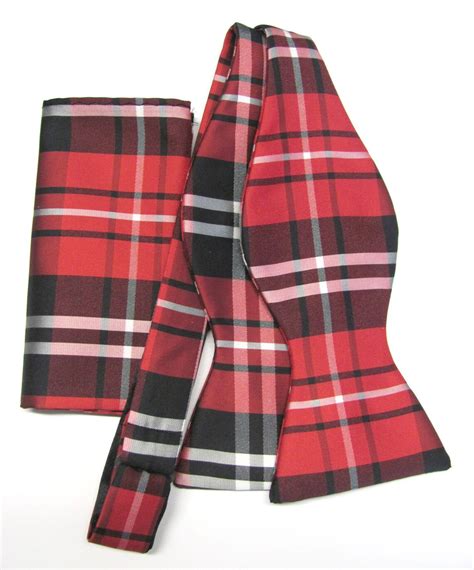 Mens Self Tie Bow Ties. Red Black White Plaid Free Style - Etsy