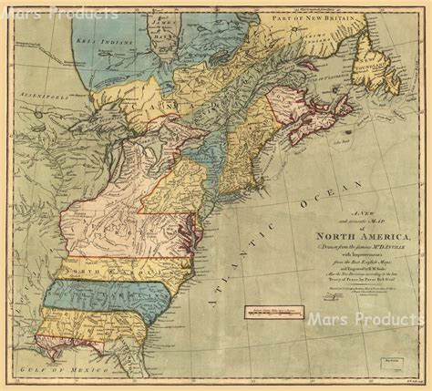 Map of the 13 Colonies North America 1771 Colonial Map 24x26 | eBay