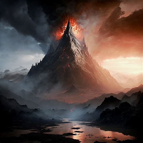 Download Ai Generated Mordor Volcano Royalty-Free Stock Illustration ...