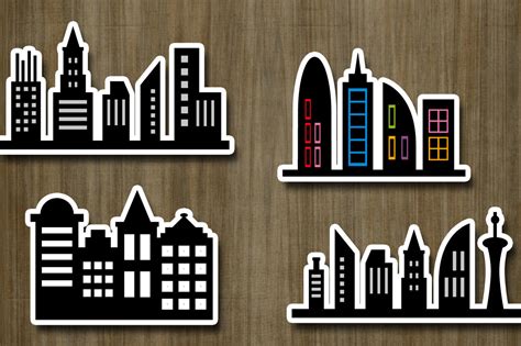 Superhero City Skyscraper Skyline Buildings Silhouette By blessedgrafik | TheHungryJPEG