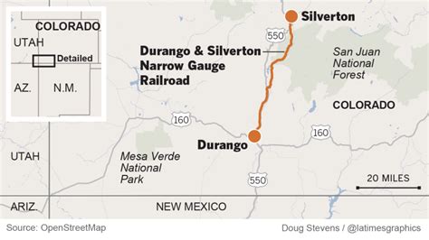 Durango To Silverton Train Map - California southern Map