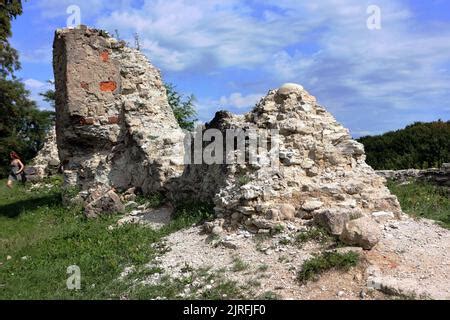 HALYCH, UKRAINE - AUGUST 21, 2022 - The reconstructed scale model of Halych Castle (14th - 17th ...