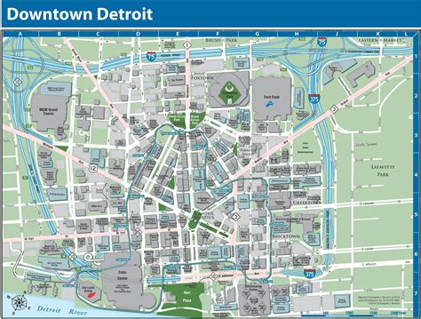 Detroit downtown map