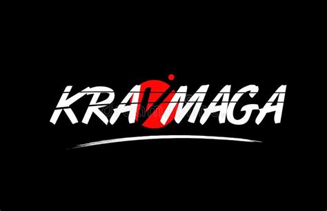 Krav Maga Word Text Logo Icon with Red Circle Design Stock Illustration ...