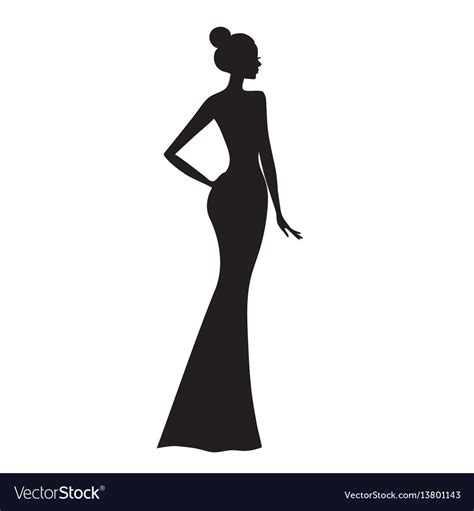 Fashion model silhouette of beautiful woman vector image on | Fashion models, Fashion model ...