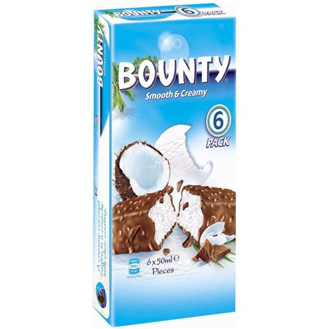 Calories in Bounty Chocolate Bar Iced Confectionery Multipack calcount