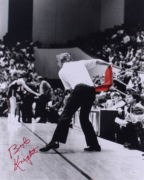 Bob Knight Signed Indiana Hoosiers "Throwing Chair" 16x20 Photo (JSA ...