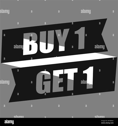Buy 1 get 1 free promotion banner with ribbon Stock Vector Image & Art - Alamy