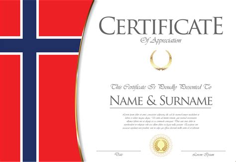 Certificate or diploma Norway flag design 322433 Vector Art at Vecteezy