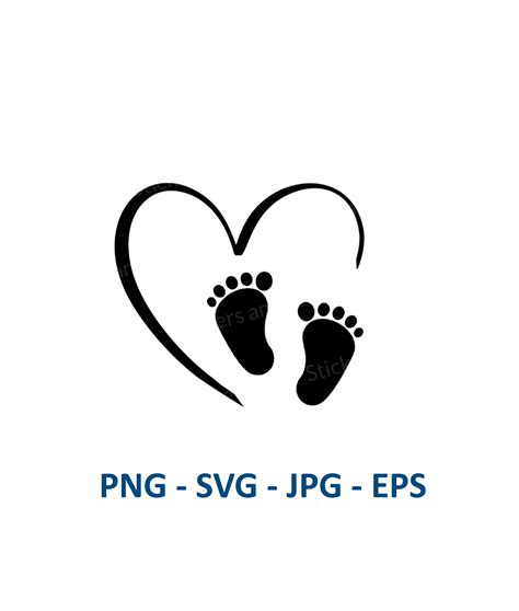 Baby Feet Heart Clipart