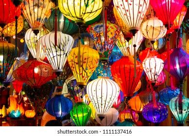 Beautiful Decoration Lanterns Light Night Market Stock Photo 1111137416 ...