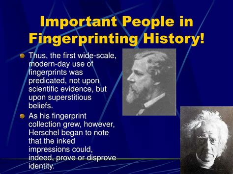 PPT - History of Fingerprinting PowerPoint Presentation - ID:158324