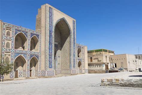 Madrasa Facade in Bukhara, Uzbekistan.Traditional Architecture. Stock ...