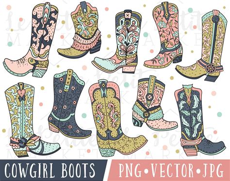 Pink Cowgirl Boot Clipart Cowboy Boot Clipart Cowboy Boot | Etsy