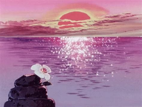 Sunset Anime GIF - Sunset Anime Flower - Discover & Share GIFs
