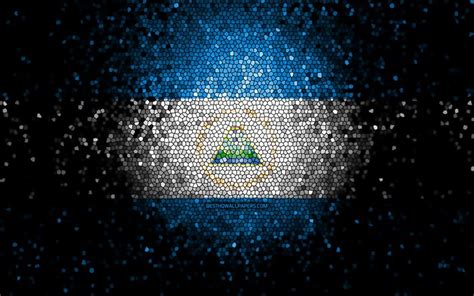 Download wallpapers Nicaragua flag, mosaic art, North American ...