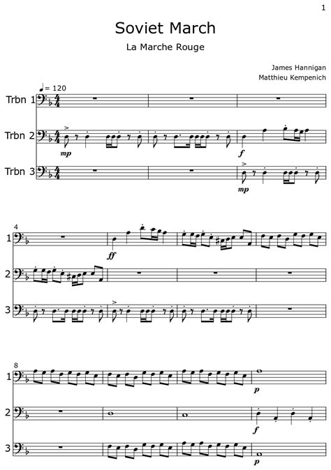 Soviet March - Sheet music for Trombone