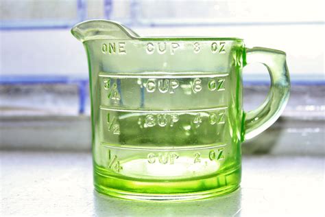 Green Depression Glass 1 Cup Measuring Cup Vintage 1930s