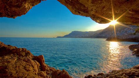 coucher de soleil mer grotte-Nature Paysage fond d'écran-1920x1080 ...