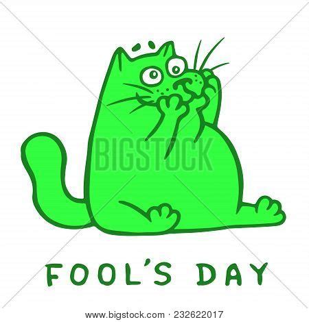 Cartoon Fat Green Cat Vector & Photo (Free Trial) | Bigstock