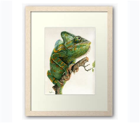 Chameleon Watercolor Painting Wildlife - Etsy