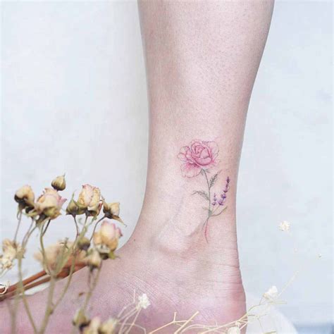 Beautiful Rose Tattoo on Ankle - Best Tattoo Ideas Gallery