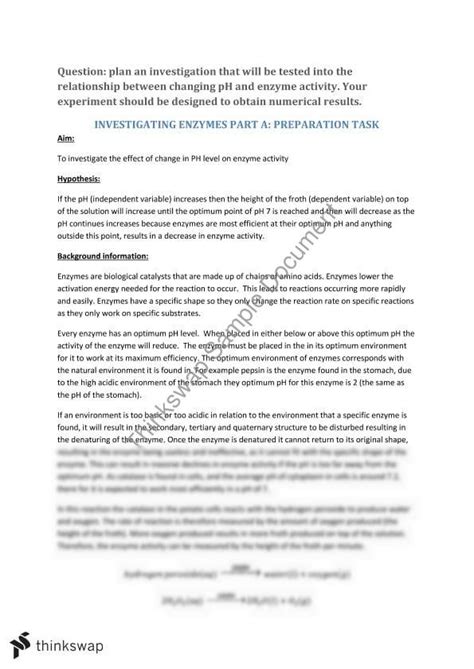 Investigating Enzymes - Effects of pH on Enzyme Activity Experiment ...