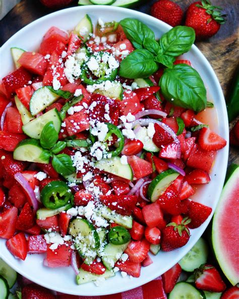 Spicy Strawberry Watermelon Salad - Southern Discourse