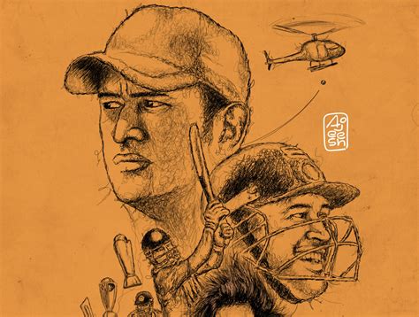 MS Dhoni Scribble Drawing by Ajeesh Kumar on Dribbble