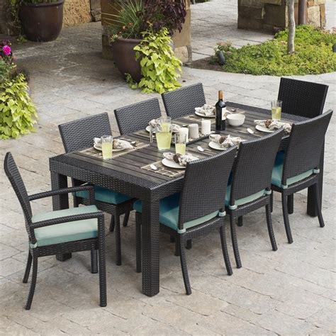 Shop RST Brands Deco 9-Piece Espresso Composite Patio Dining Set at ...