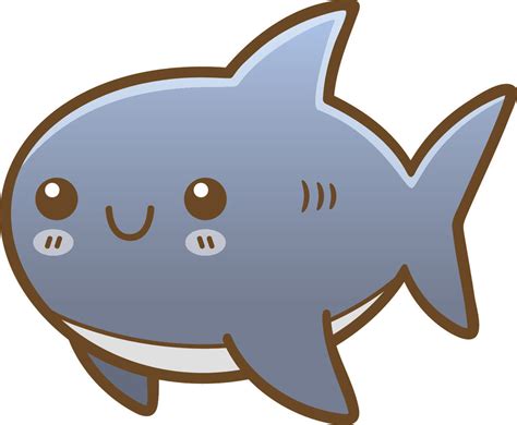 Cute Happy Kawaii Sea Creature Life Animal Cartoon Emoji - Shark Vinyl – Shinobi Stickers