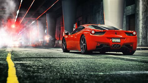 Download Red 1920x1080 Ferrari 458 Italia Under An Elevated Highway ...