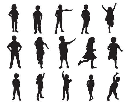 Children Playing Silhouette