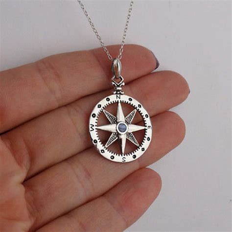 Compass Pendant Necklace - 925 Sterling Silver - FashionJunkie4Life