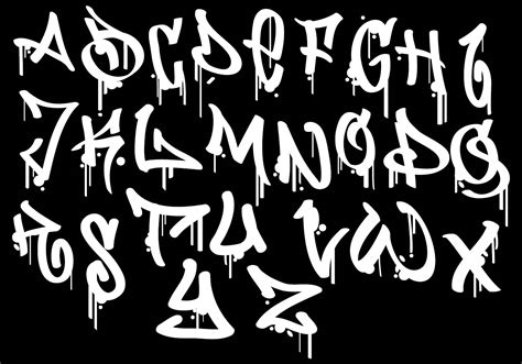 Graffiti Font Alphabet Vector Lettering Alphabet Graffiti Lettering ...