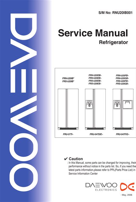 Daewoo Electronics Frs20 Users Manual FRS 20 Fridge Freezer Operating ...