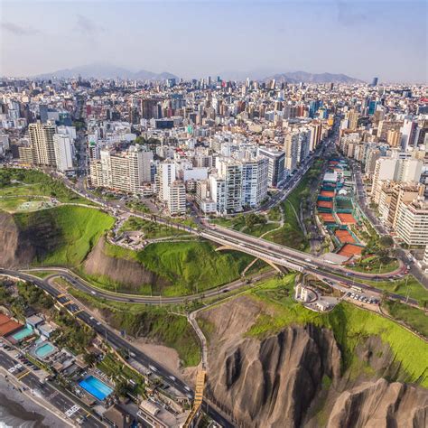 Aerial View Of Miraflores Town, A Coastal Area In Lima, The Capital City Of Peru, South America ...