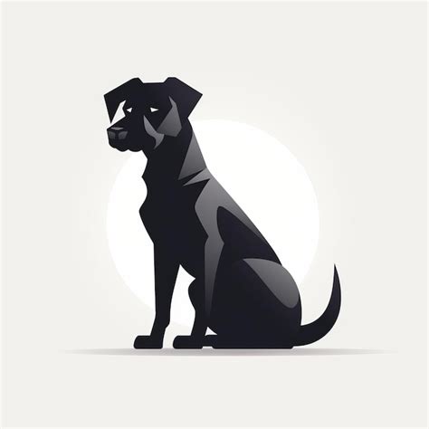 Premium AI Image | Minimal Black And White Dog Logo In Flat Design