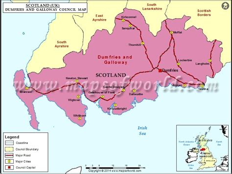 Map of Dumfries and Galloway Council