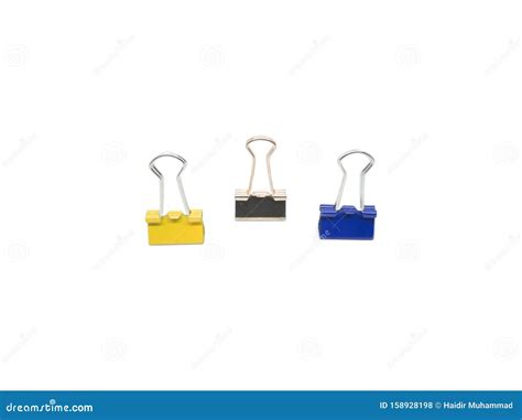 Colorful Binder Clips Isolated On White Background. Clerical Clips For Paper Stock Photo - Image ...