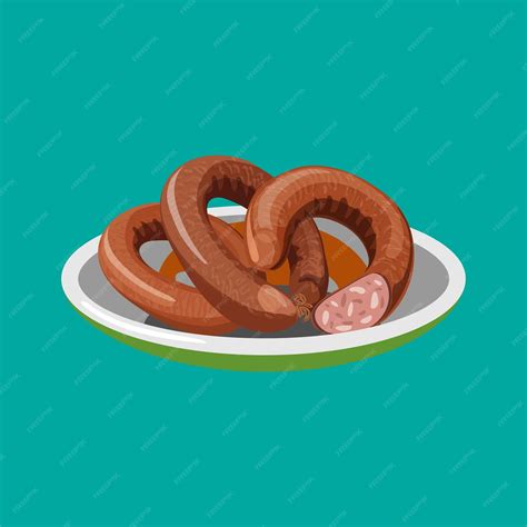 Premium Vector | Pork intestine sausage