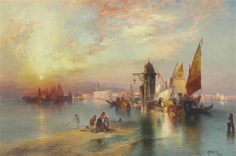 Thomas Moran (1837-1926) , Venice, Sunset behind Santa Maria | Christie's