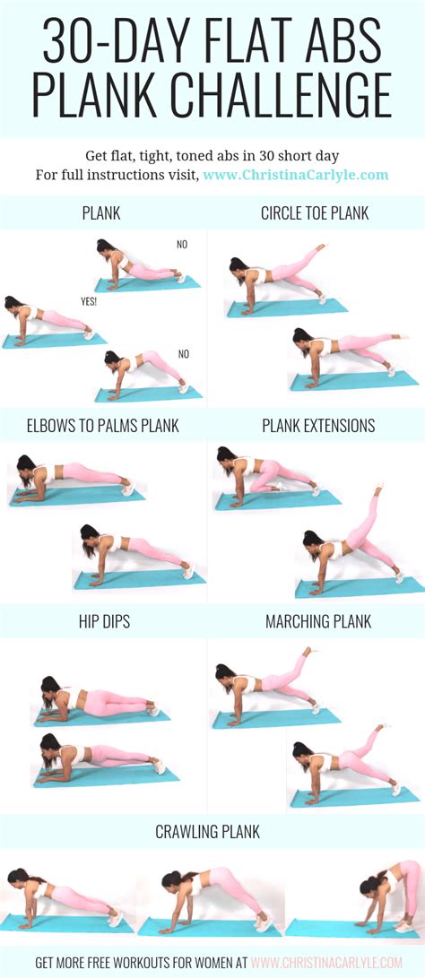 30 Day Plank Challenge for Toned Flat Abs ASAP | Plank workout, 30 day ...