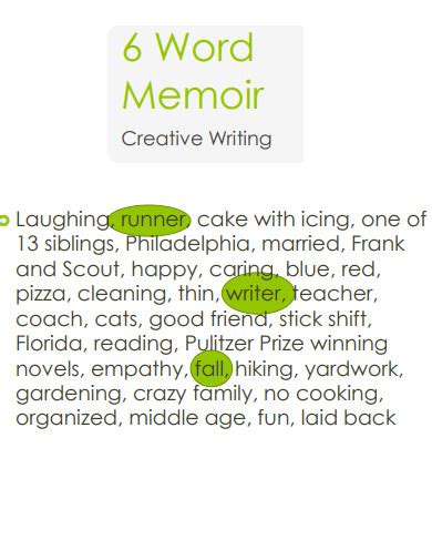 6 Word Memoir Examples, How to Write, Pdf