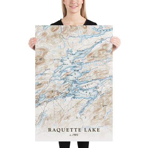 Raquette Lake Map Historic Topographic Map 1903 Historic | Etsy