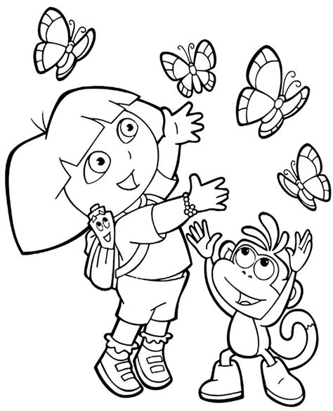 Dora The Explorer Coloring Pages Pdf