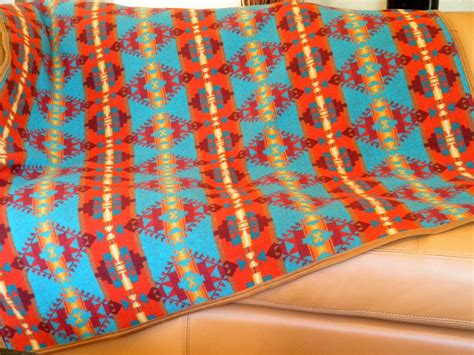 Pendleton blanket Native American motif Turquoise